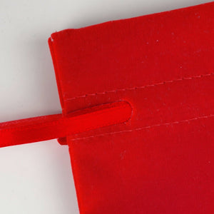 Velvet Rose Drawstring Pouch – Red – 4" × 5" (10 × 13 cm) - Pamusan.com