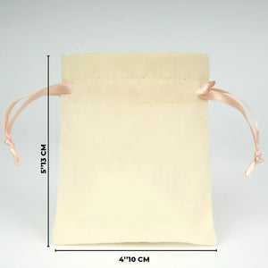 Velvet Rose Drawstring Pouch with Blush Pink Ribbon – 4" × 5" (10 × 13 cm) - Pamusan.com