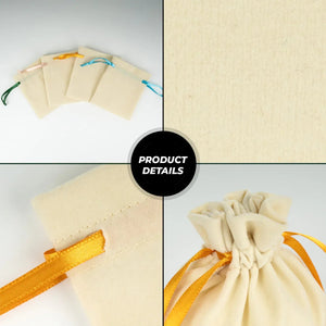 Velvet Rose Drawstring Pouch with Orange Ribbon – 4" × 5" (10 × 13 cm) - Pamusan.com