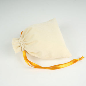Velvet Rose Drawstring Pouch with Orange Ribbon – 4" × 5" (10 × 13 cm) - Pamusan.com