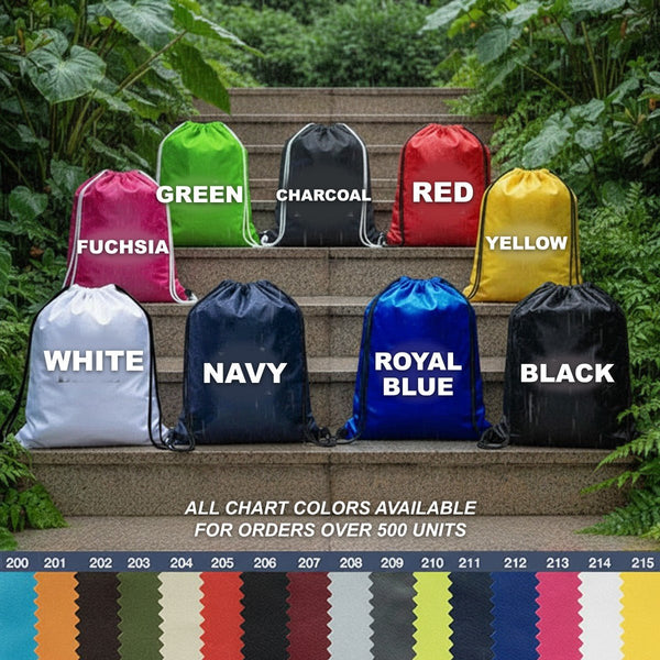 Waterproof Drawstring Backpack – Turquoise, Large 13×18 in (32×45 cm) - Pamusan.com