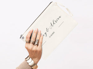 Wedding Clutch Bag – Personalized Cotton Bridal Clutch Gift - Pamusan.com