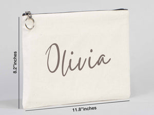 Wedding Cotton Clutch Bag – Custom 12"x8" Bridal Clutch Gift – Personalized Wedding Pouch - Pamusan.com