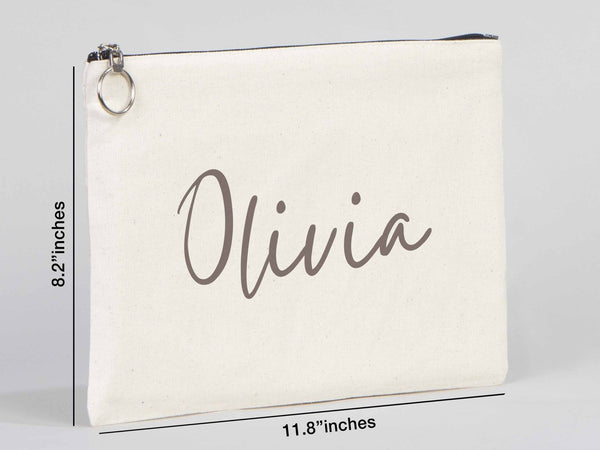 Wedding Cotton Clutch Bag – Custom 12"x8" Bridal Clutch Gift – Personalized Wedding Pouch - Pamusan.com