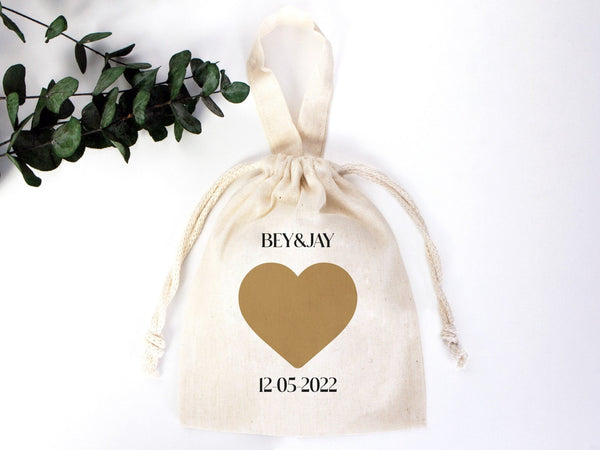 Wedding Favor Bags 6"x8" – Custom Cotton Pouches with Name & Thank You Gift Bags - Pamusan.com