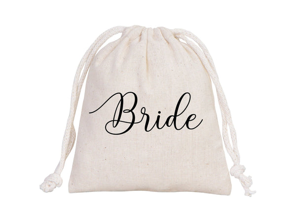 Wedding Pouch Bags, Personalized Bridal Party Drawstring Cotton Bags & Bridesmaid Favor Sacks - Pamusan.com
