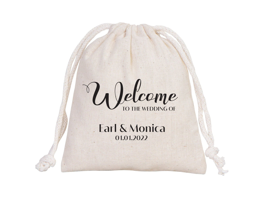 Wedding Welcome Pouch Bags – Personalized Bridal Party Drawstring Cotton Bags & Bridesmaid Gift Sacks - Pamusan.com