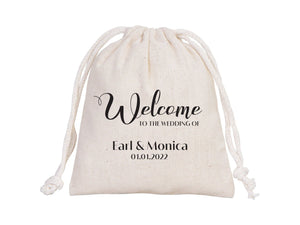 Wedding Welcome Pouch Bags – Personalized Bridal Party Drawstring Cotton Bags & Bridesmaid Gift Sacks - Pamusan.com