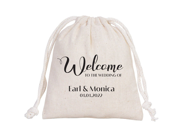 Wedding Welcome Pouch Bags – Personalized Bridal Party Drawstring Cotton Bags & Bridesmaid Gift Sacks - Pamusan.com