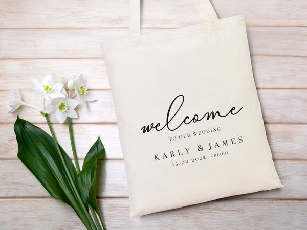 Wedding Welcome Tote Bags – Personalized Cotton Bridal Party Favors - Pamusan.com