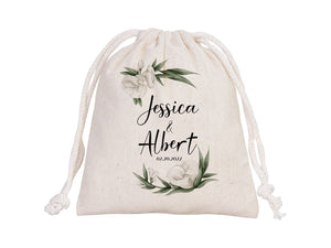 Welcome Bags, Wedding Party Drawstring pouches - Custom Bridal Party Cotton Bag - Favor drawstring Pouches - Pamusan.com