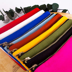 Yellow Cotton Clutch Bag – 8"x6" Reusable Cosmetic Makeup Zipper Pouch - Pamusan.com